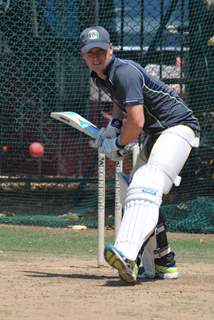 Australian cricket team at a practice session before the second cricket Test match in Hyderabad on March 1, 2013.