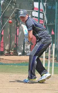 Australian cricket team at a practice session before the second cricket Test match in Hyderabad on March 1, 2013.