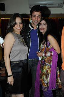 Preety Bhalla with Rajiv and Shibani Kashyap at her birthday bash.