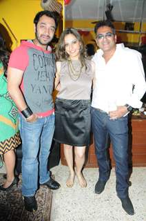 Hiten Paintal, Preety Bhalla and Deepu at her birthday bash.