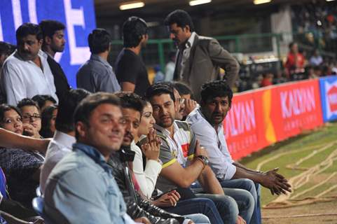 Celebrity Cricket League 2013 (CCL) Finals between Karnataka Bulldozers vs Telugu Warriors at the Chinnaswamy Stadium in Bengaluru