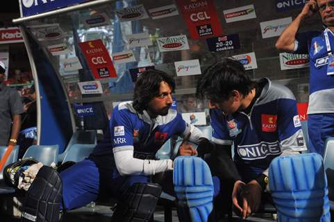 Celebrity Cricket League 2013 (CCL) Finals between Karnataka Bulldozers vs Telugu Warriors at the Chinnaswamy Stadium in Bengaluru