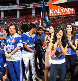 Celebrity Cricket League 2013 (CCL) Finals between Karnataka Bulldozers vs Telugu Warriors at the Chinnaswamy Stadium in Bengaluru