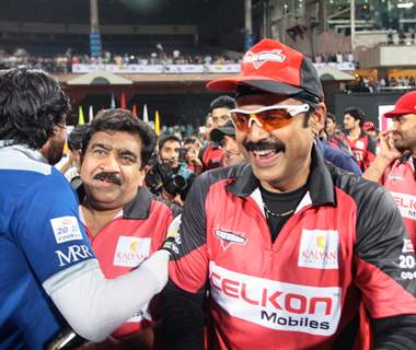 Celebrity Cricket League 2013 (CCL) Finals between Karnataka Bulldozers vs Telugu Warriors at the Chinnaswamy Stadium in Bengaluru