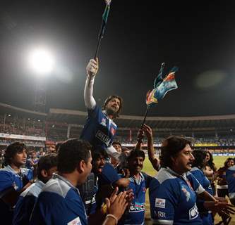 Celebrity Cricket League 2013 (CCL) Finals between Karnataka Bulldozers vs Telugu Warriors at the Chinnaswamy Stadium in Bengaluru