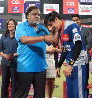 Celebrity Cricket League 2013 (CCL) Finals between Karnataka Bulldozers vs Telugu Warriors at the Chinnaswamy Stadium in Bengaluru