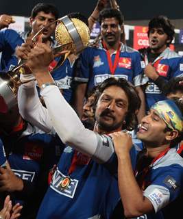 Celebrity Cricket League 2013 (CCL) Finals between Karnataka Bulldozers vs Telugu Warriors at the Chinnaswamy Stadium in Bengaluru