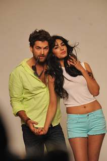 Bollywood Actors Neil Nitin Mukesh with Sonal Chauhan pose during the photo soot promotion of  Film 3G