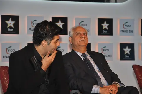 Karan Johar and Ramesh Sippy at the inauguration of FICCI Frames 2013