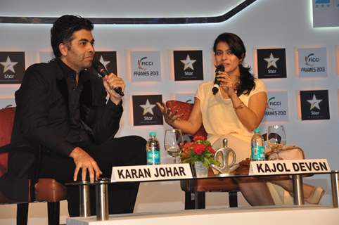 Karan Johar and Kajol Devgn at FICCI Frames 2013