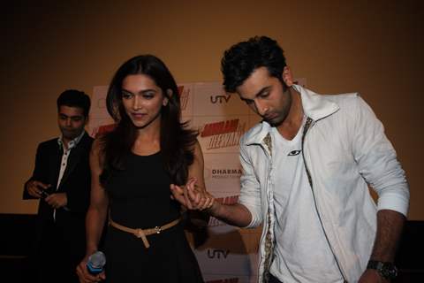 Ranbir Kapoor and Deepika Padukone at Film Yeh Jawaani Hai Deewani first look launch