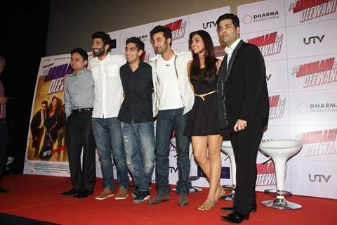 Aditya Roy Kapoor, Ayan, Ranbir, Deepika, Karan Johar at Yeh Jawaani Hai Deewani first look launch