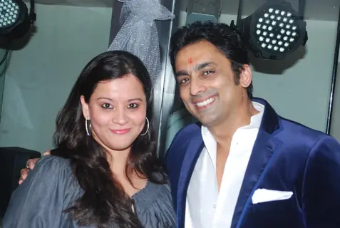 Anuj Saxena with Ekta Sharma at Anuj Saxena’s bash on Saturday