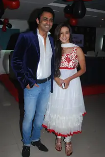 Anuj Saxena with Shivani Surve at Anuj Saxena’s bash on Saturday
