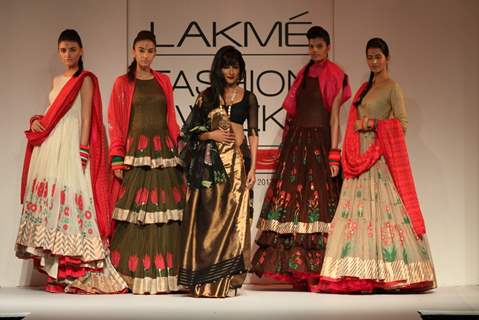 Chitrangada Singh as showstopper for designer Gaurang at Lakme Fashion Week Summer 2013