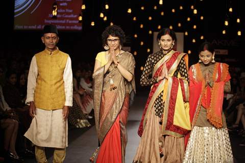 Celebs walk the ramp for Swades Foundation show by Vikram Phadnis at LFW