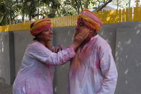 Javed Akhtar and Shabana Azmi celebrates Holi