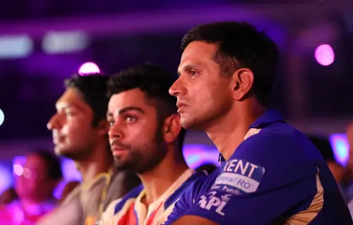 Kumar Sangakkara, Virat Kohli and Rahul Dravid at IPL 6 opening ceremony in Kolkata