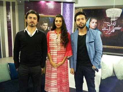 Fawad Afzal Khan, Sanam Saaed and Fahad Mustafa