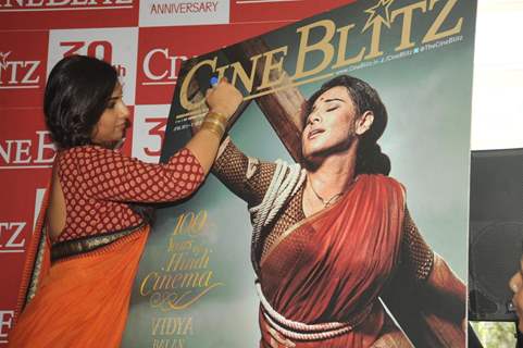 Vidya Balan unveils Cine Blitz magazine