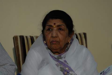 Lata Mangeshkar during press conference to announce Dinanath Mangeshkar awards