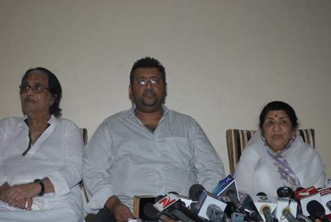 Lata Mangeshkar during press conference to announce Dinanath Mangeshkar awards