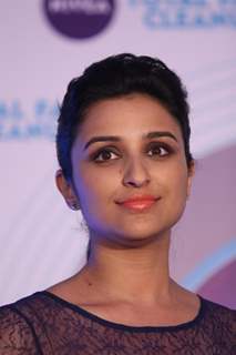 Parineeti Chopra poses during the launch of Nivea’s Total Face Cleanup