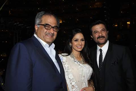 Boney Kapoor, Sridevi and Anil Kapoor at Sahara Pariwar Bash For Padma Shri Sridevi