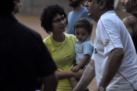 Aamir Khan playing football with his family