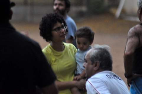 Aamir Khan playing football with his family