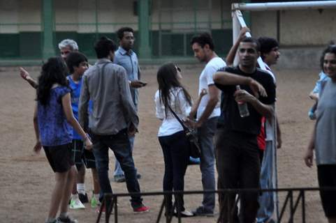 Aamir Khan playing football with his family