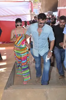 Kajol, Ajay promote Lonavla funfair