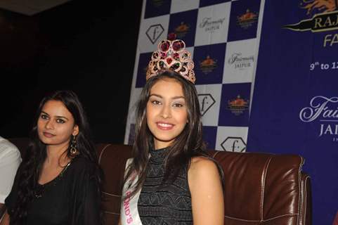 Miss India 2013 Navneet Kaur Dhillon walks for designer Shivangee Sharma at Rajasthan Fashion Week
