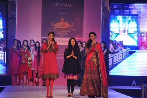 Designer Kavita Bhartia during a fashion show at the Rajasthan Fashion Week