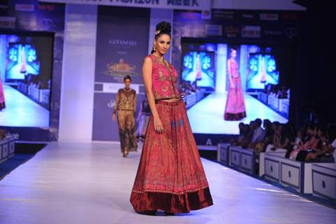 Designer Ritu Kumar during a fashion show at the Rajasthan Fashion Week