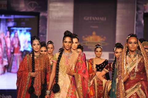 Designer Ritu Kumar during a fashion show at the Rajasthan Fashion Week