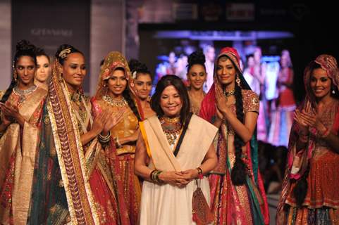 Designer Ritu Kumar during a fashion show at the Rajasthan Fashion Week