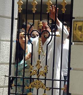 Sanjay Dutt before surrender to court outside his residence Imperial height