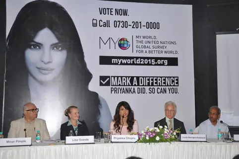 Priyanka Chopra at the launch of My World Initiative by UNICEF at SP Jain Auditorium in Andheri, Mumbai