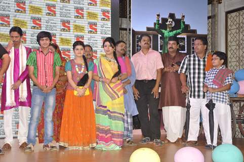 Television actors and crew members at launch of Television serial Lapataganj Ek Baar Phir in Mumbai