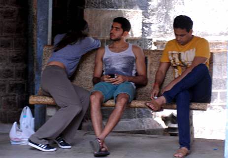 Family members of Bollywood actor Jiah Khan waiting at the hospital to receive her body in Mumbai