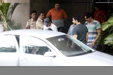 Family members of Bollywood actor Jiah Khan waiting at the hospital to receive her body in Mumbai