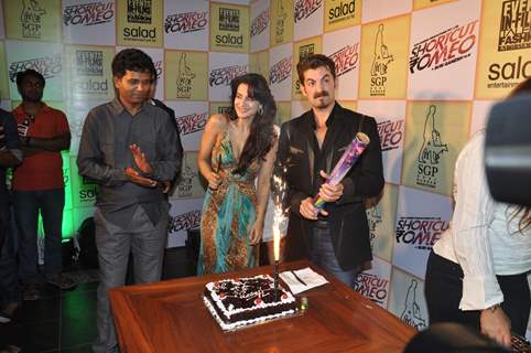 Neil, Ameesha Patel & Susi Ganesh at Amisha Patel Birthday Party and Film Shortcut Romeo promotion