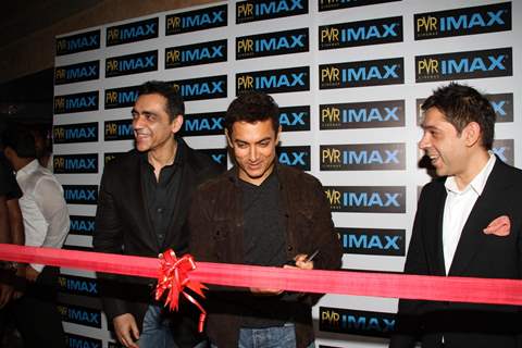 Aamir Khan launching Kotak IMAX PVR Phoenix with Ajay & Sanjeev Bijli