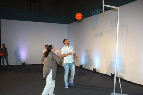 John Abraham with his mother Firoza Irani at P&G initiative THANK YOU MOM at Mehboob Studios in Bandra, Mumbai