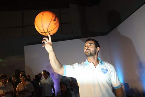 John Abraham with his mother Firoza Irani at P&G initiative THANK YOU MOM at Mehboob Studios in Bandra, Mumbai