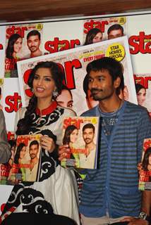 Sonam & Dhanush at the launch of Magna Star Week's latest issue