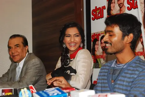 Sonam & Dhanush at the launch of Magna Star Week's latest issue