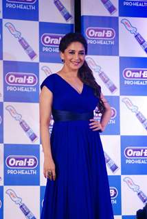 Madhuri Dixit Nene during the launch of Pro-Health Toothpaste Oral B's Biggest