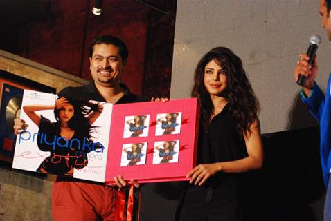 Priyanka Chopra during the launch video songs of Exotic featuring pitbull